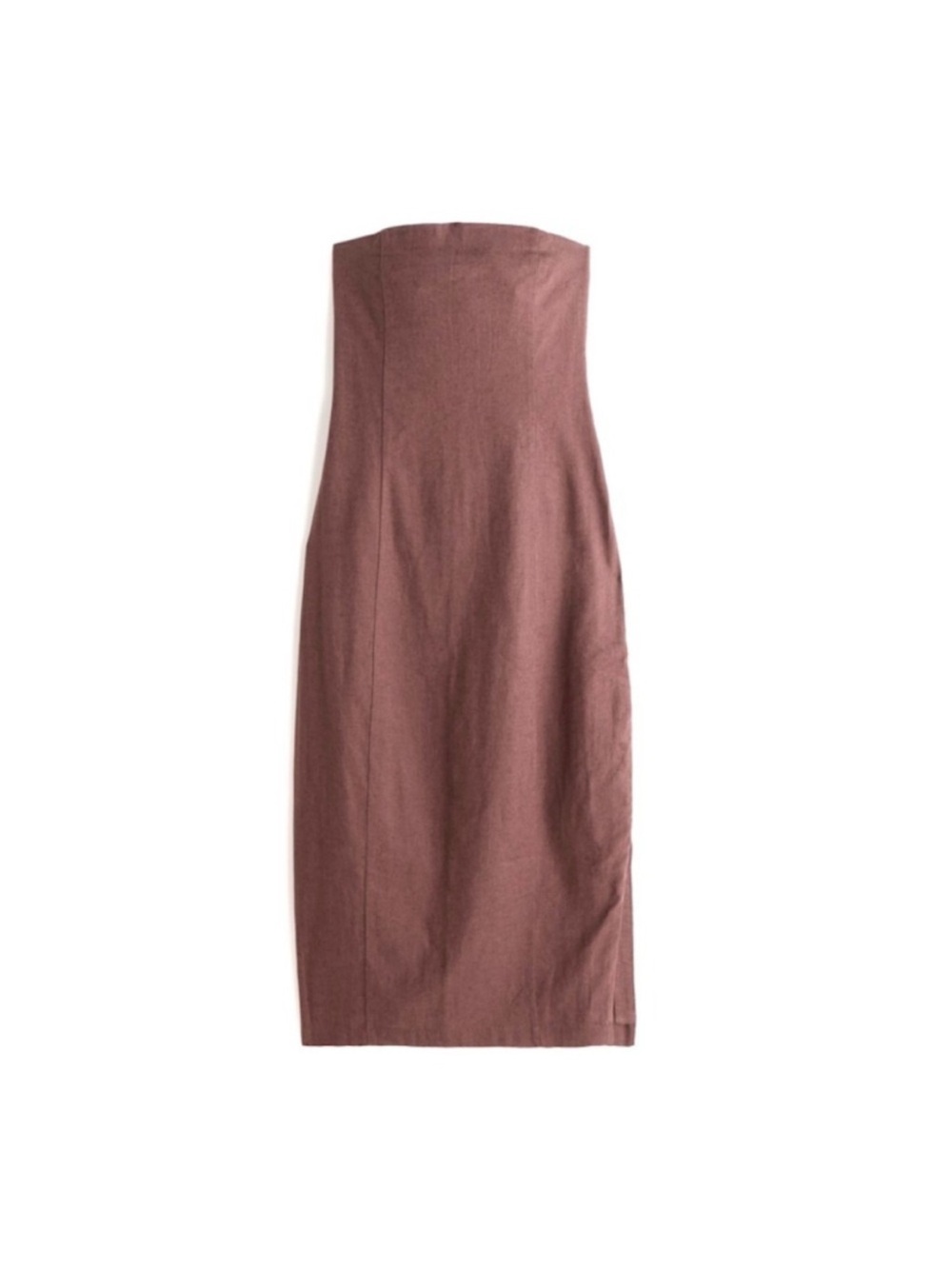Abercrombie & Fitch Strapless Midi Dress in Mauve Brown